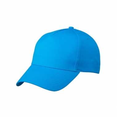 10x stuks 5 panel baseball pet jes/petje in de kleur blauw