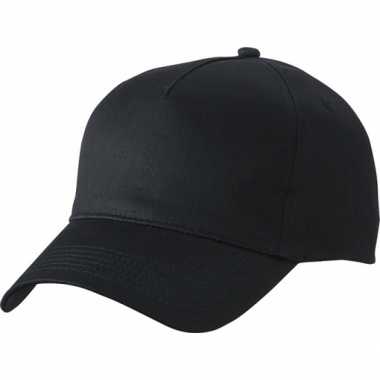 15x stuks 5 panel baseball petjes /petje in de kleur zwart