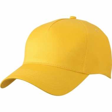2x stuks 5 panel baseball petjes /petje in de kleur goud geel