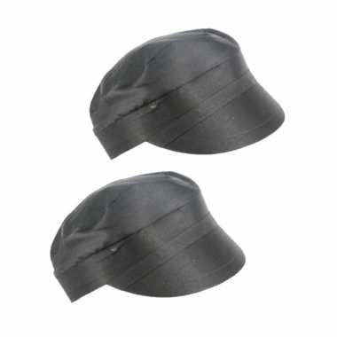 2x stuks luxe boeren pet zwart maat 61 cm