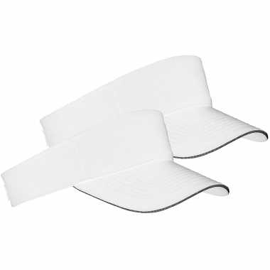 2x witte/zwarte zonnekleppen petjes voor volwassenen
