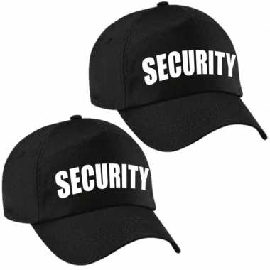 3x stuks zwarte security verkleed pet / petje voor kinderen
