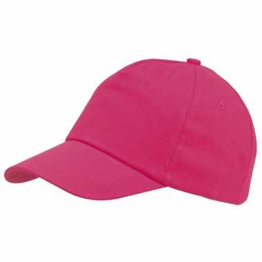 5 panel petje roze met klittenbandsluiting voor volwassenen