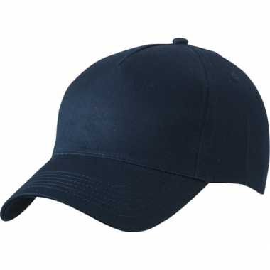 5x stuks 5 panel baseball petjes /petje in de kleur navy blauw