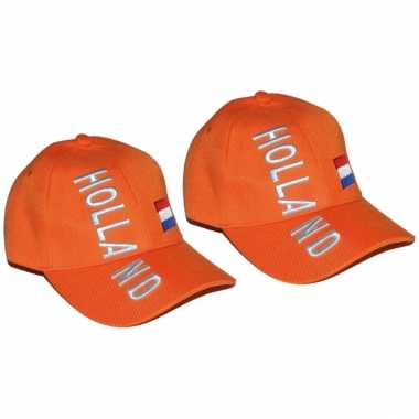6x stuks baseball petje holland oranje