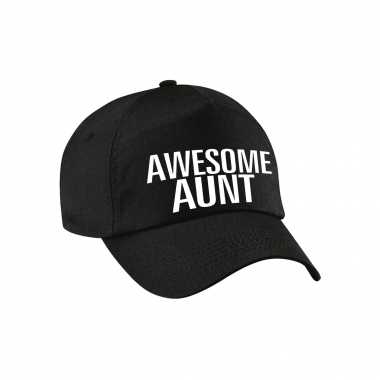 Awesome aunt pet / petje voor tante zwart voor dames