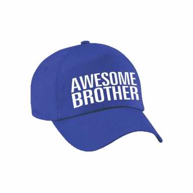 Awesome brother pet / petje voor broer blauw voor heren