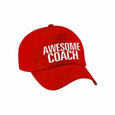 Awesome coach pet / petje rood voor dames en heren