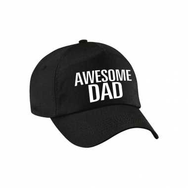 Awesome dad pet / petje voor papa / vaderdag zwart voor heren