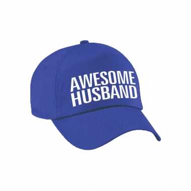 Awesome husband pet / petje voor echtgenoot / vriend blauw voor heren