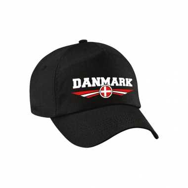 Denemarken / danmark landen pet / baseball petje zwart volwassenen