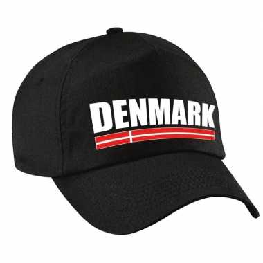 Denmark supporter pet / petje denemarken zwart kinderen