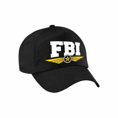 Fbi agent tekst pet / baseball petje zwart voor volwassenen
