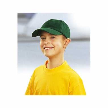 Kinder baseball petje donkergroen
