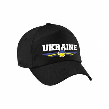 Oekraine / ukraine landen pet / baseball petje zwart volwassenen