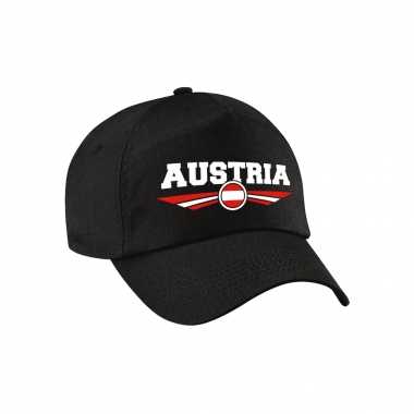 Oostenrijk / austria landen pet / baseball petje zwart kinderen