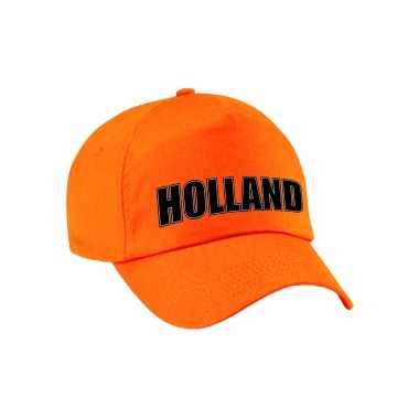 Oranje supporter pet / petje holland fan voor het ek / wk voor kinderen