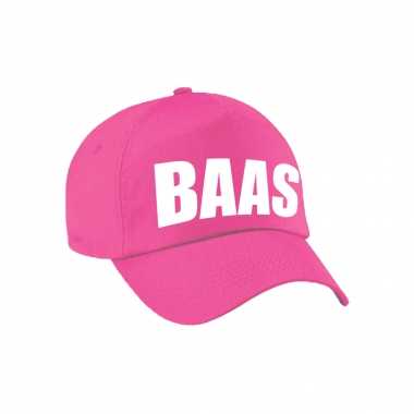 Roze baas verkleed pet / petje voor volwassenen