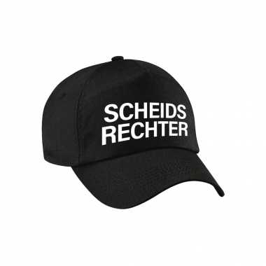 Scheidsrechter verkleed pet zwart volwassenen
