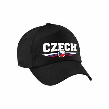 Tsjechie / czech landen pet / baseball petje zwart kinderen