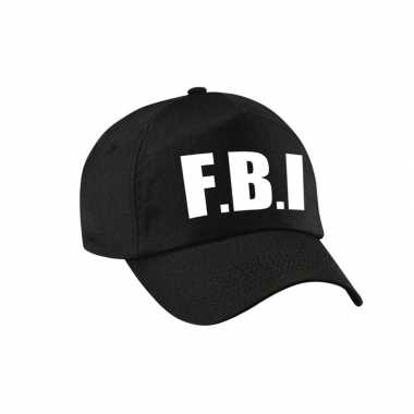 Zwarte fbi politie agent verkleed pet / petje voor kinderen