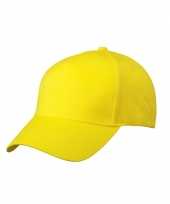 10x stuks 5 panel baseball petjes petje in de kleur geel