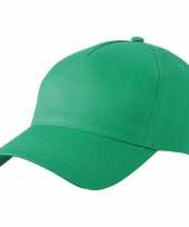 10x stuks 5 panel baseball petjes petje in de kleur groen