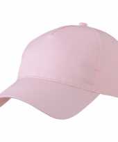 10x stuks 5 panel baseball petjes petje in de kleur licht roze