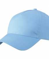 10x stuks 5 panel baseball petjes petje in de kleur lichtblauw