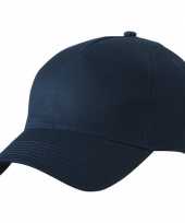 10x stuks 5 panel baseball petjes petje in de kleur navy blauw