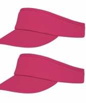 2x stuks roze zonneklep pet voor volwassenen