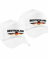 4x stuks duitsland deutschland landen pet baseball petje wit kinderen