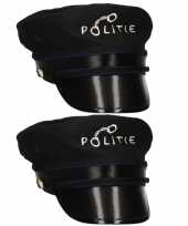 4x stuks politie carnaval verkleed pet volwassenen