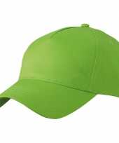 5 panel baseball pet lime groen