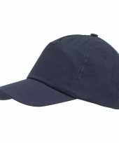 5 panel petje donkerblauw met klittenbandsluiting voor volwassenen