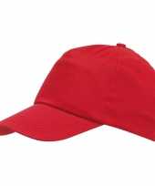 5 panel petje rood met klittenbandsluiting voor volwassenen