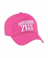 Awesome 21 year old verjaardag pet petje roze voor dames en heren