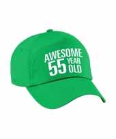 Awesome 55 year old verjaardag pet petje groen voor dames en heren