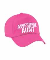 Awesome aunt pet petje voor tante roze voor dames