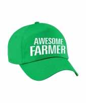 Awesome farmer pet petje groen voor volwassenen