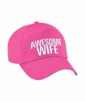 Awesome wife pet petje voor echtgenote vriendin roze voor dames