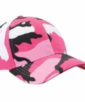 Camouflage pet voor volwassenen roze one size