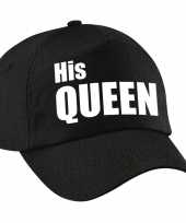 His queen pet petje zwart met witte letters dames