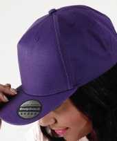 Snapback rapper petje pet 5 pannel voor volwassenen paars