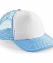 Snapback truckers pet lichtblauw wit voor volwassenen