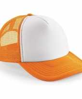 Snapback truckers pet oranje wit voor volwassenen