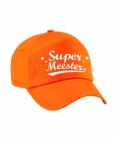 Super meester cadeau pet petje oranje voor heren