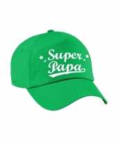 Super papa vaderdag cadeau pet petje groen voor heren