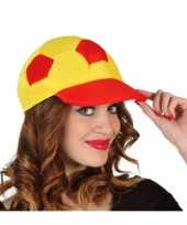 Voetbal pet geel rood voor volwassenen